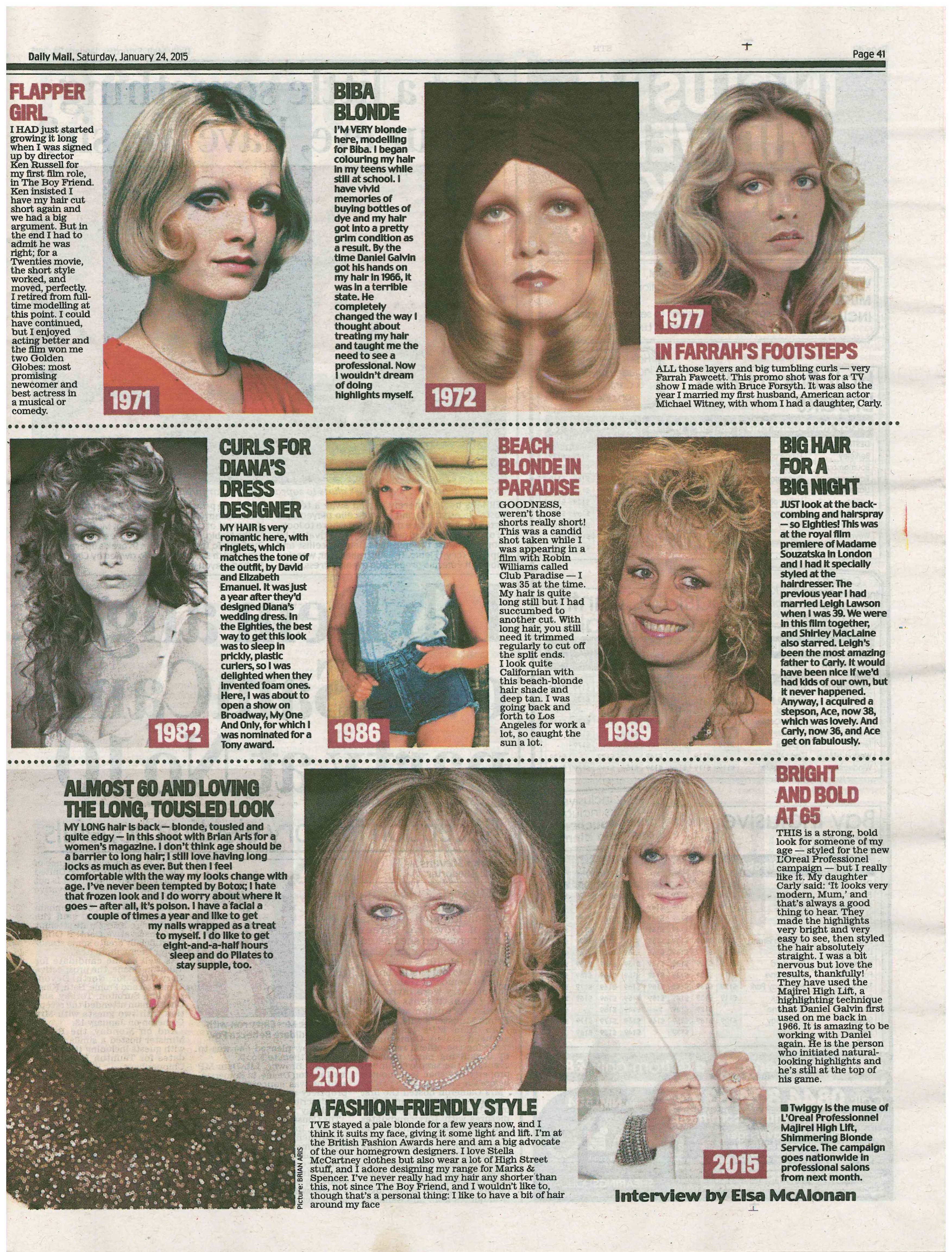 Daily Mail- 'My life in 15 hairstyles by TWIGGY' | Daniel Galvin