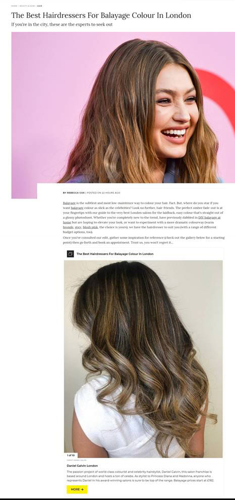 Grazia Daily The Best Hairdressers For Balayage Colour In London