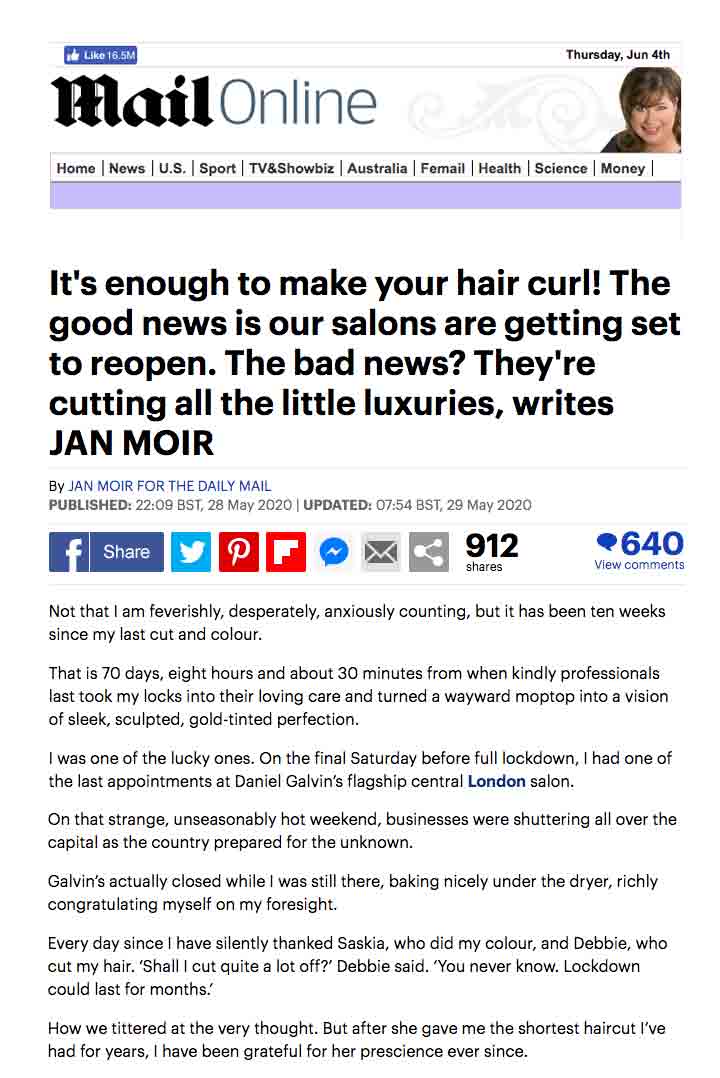 mail online daniel galvin salon